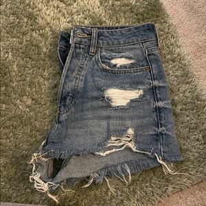 H&M Medium Blue Distressed Jean Shorts